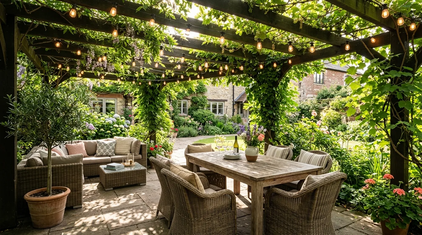 Patio With Pergola Overhead